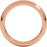14K Rose Gold 4 mm Comfort-Fit Half Round Band Size 12