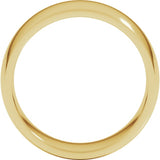 14K Yellow Gold 8 mm Lightweight Comfort-Fit Half Round Band Size 6.5