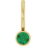 14K Yellow Gold Natural Emerald Charm/Pendant