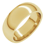 10K Yellow Gold 7 mm Comfort-Fit Half Round Band Size 11