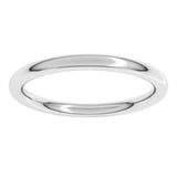 18K White Gold 2 mm Comfort-Fit Full Round Band Size 6