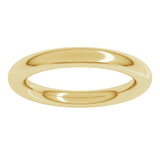 14K Yellow Gold 3 mm Comfort-Fit Full Round Band Size 6