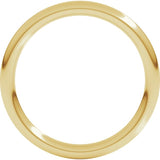 14K Yellow Gold 2 mm Comfort-Fit Full Round Band Size 7.5