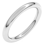 Sterling Silver 2.5 mm Comfort-Fit Full Round Band Size 7.5