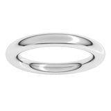 Sterling Silver 3 mm Comfort-Fit Full Round Band Size 7.5