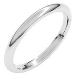 14K White Gold 2 mm Comfort-Fit Half Round Band Size 6