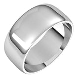 Platinum 8 mm Lightweight Half Round Band Size 9