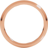 18K Rose Gold 2 mm Comfort-Fit Half Round Band Size 7