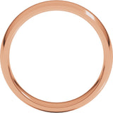 14K Rose Gold 5 mm Half Round Comfort Fit Light Band Size 9