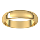 14K Yellow Gold 4.5 mm Half Round Band Size 9.5