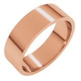 14K Rose Gold 6 mm Flat Band Size 7