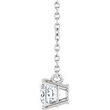 14K White Gold 3/8 CT Lab-Grown Diamond Solitaire 18 " Necklace