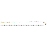 14K Yellow Gold-Filled 1.6 mm Green Enamel Bead Paperclip-Style 16" Chain