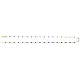 14K Yellow Gold-Filled 1.6 mm Blue Enamel Bead Paperclip-Style 16" Chain