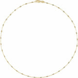 14K Yellow Gold-Filled 1.6 mm Multi-Color Enamel Bead Paperclip-Style 20" Chain