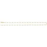 14K Yellow Gold-Filled 1.6 mm Multi-Color Enamel Bead Paperclip-Style 20" Chain