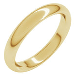 14K Yellow Gold 3.5 mm Comfort-Fit Half Round Band Size 11.5