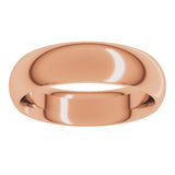 14K Rose Gold 5.5 mm Comfort-Fit Half Round Band Size 4