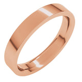 14K Rose Gold 3.5 mm Comfort-Fit Flat Band Size 4