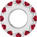 Sterling Silver Lab-Grown Ruby Spacer Charm/Pendant