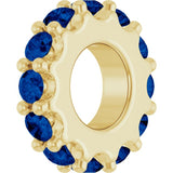 14K Yellow Gold Lab-Grown Blue Sapphire Spacer Charm/Pendant