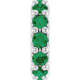 Sterling Silver Lab-Grown Emerald Spacer Charm/Pendant