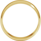 14K Yellow Gold 7 mm Lightweight Half Round Band Size 10