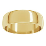 10K Yellow Gold 6 mm Lightweight Half Round Band Size 10.5