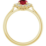 14K Yellow Gold Lab-Grown Ruby  & 1/3 CTW Lab-Grown Diamond Ring