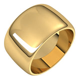 14K Yellow Gold 12 mm Half Round Band Size 7