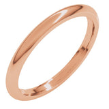 14K Rose Gold 2 mm Comfort-Fit Half Round Band Size 4