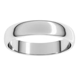 14K White Gold 4 mm Lightweight Half Round Band Size 6.5