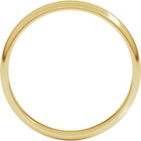 14K Yellow Gold 3 mm Lightweight Half Round Band Size 7.5