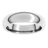 Platinum 5 mm Comfort-Fit Half Round Band Size 7.5