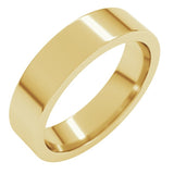 14K Yellow Gold 5 mm Comfort-Fit Flat Band Size 10.5