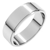 10K White Gold 6 mm Stepped-Edge Flat Band Size 9.5