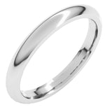 14K White Gold 2.5 mm Comfort-Fit Half Round Band Size 6