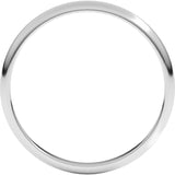18K White Gold 2 mm Lightweight Half Round Band Size 6