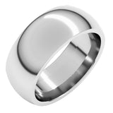14K White Gold 8 mm Comfort-Fit Half Round Band Size 10