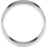 14K White Gold 8 mm Stepped-Edge Flat Band Size 11.5