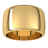 14K Yellow Gold 12 mm Half Round Band Size 7.5