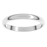 14K White Gold 2.5 mm Lightweight Half Round Band Size 6