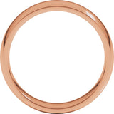10K Rose Gold 6 mm Lightweight Comfort-Fit Half Round Band Size 11