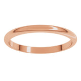 10K Rose Gold 2 mm Half Round Band Size 6