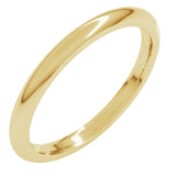 14K Yellow Gold 2 mm Comfort-Fit Half Round Band Size 6