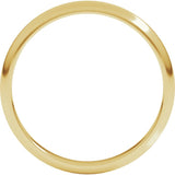 14K Yellow Gold 2.5 mm Half Round Band Size 11