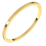 14K Yellow Gold 1 mm Ultra-Lightweight Flat Band Size 7