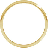 14K Yellow Gold 1.5 mm Lightweight Half Round Band Size 8.5