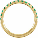 14K Yellow Gold Natural Emerald Stackable Ring