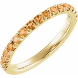 14K Yellow Gold Natural Citrine Stackable Ring